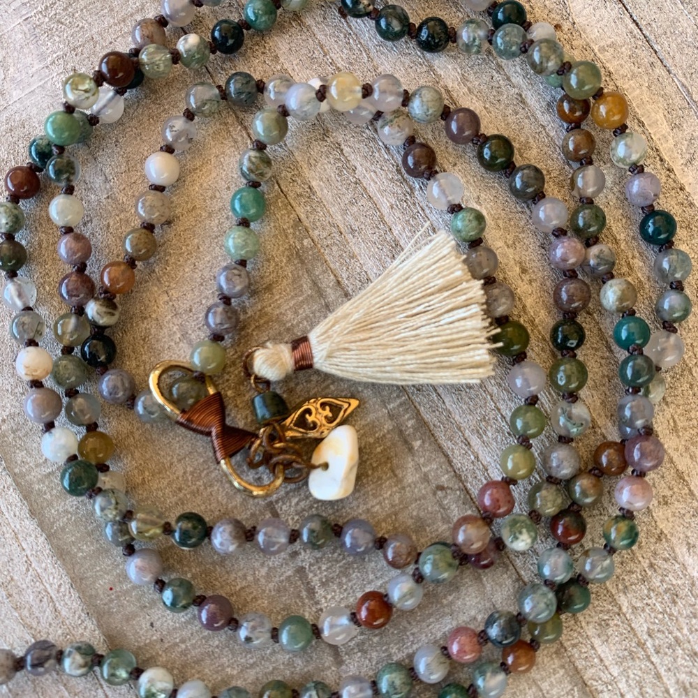 Long Boho Healing Stone Necklace
